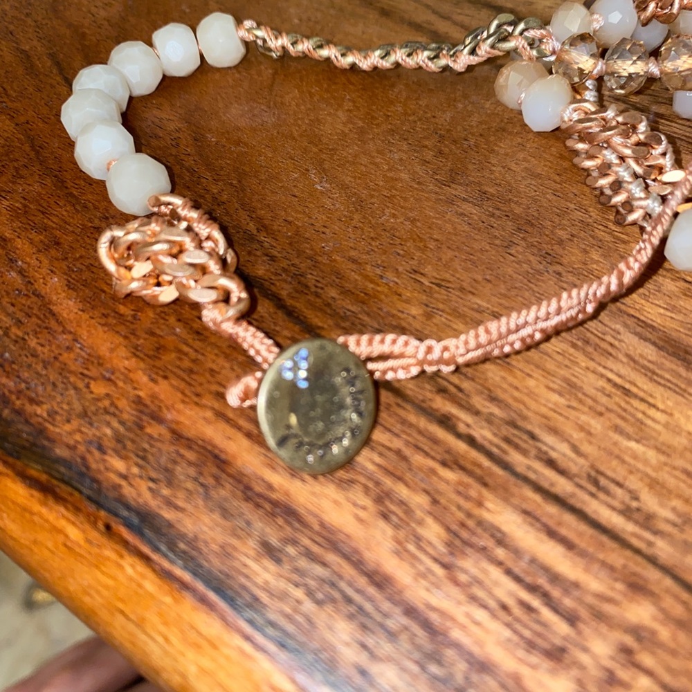 Chloe and Isabell rose gold/pink wrap bracelet - Picture 2 of 4